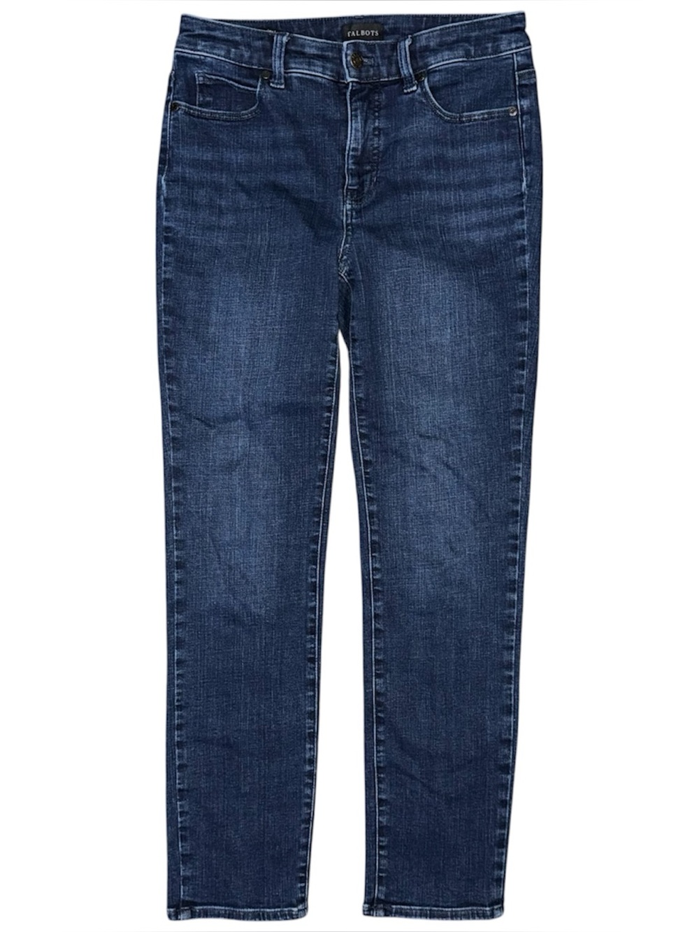 Talbots Petite Straight Leg Jeans Dark Blue Wash High Rise Women’s 4P Stretch